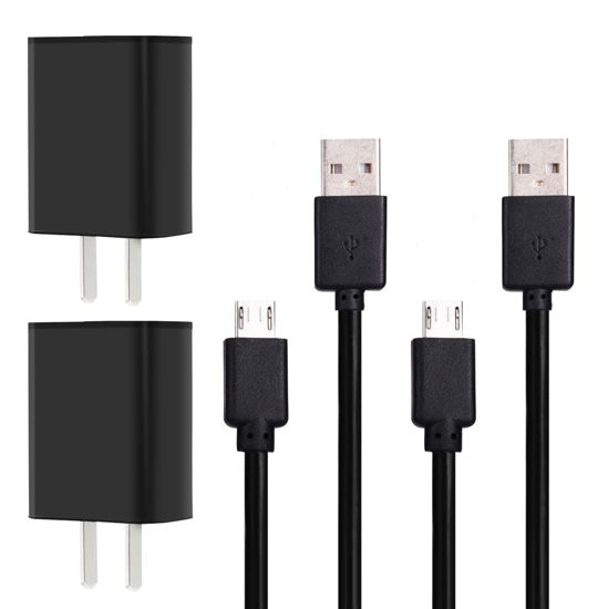 Picture of 2Pack Chargers Replacement for Amazon Fire TV Stick, All Kindle Fire Tablets, Compatible with Samsung S7 S8 Android Phone AC/DC Home Wall Adapter with Micro USB Cable for New Fire Tablet