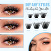 Picture of Lash Clusters GEMERRY Cluster Lashes 150 PCS Individual Lashes Two Styles Eyelash Clusters Wide Stem Soft Fluffy Cluster Eyelash Extensions DIY at Home (Sunshine/Rainbow-0.07-D-8-16MIX)