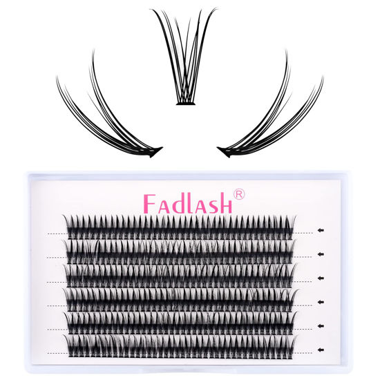 Picture of DIY Eyelash Extension Cluster Lashes 240pcs Individual Lashes D Curl 0.10 Natural Individual Lash Extensions False Eyelashes Wispy Makeup at Home (YW-0.10D, 15mm)