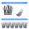 Picture of DIY Eyelash Extension Cluster Lashes 0.07mm Individual Lashes Black Lash Clusters Faux Mink Cluster Lash Extensions Soft Lightweight Eyelash Clusters Premade Volume Lashes Makeup (0.07-D, 12mm)