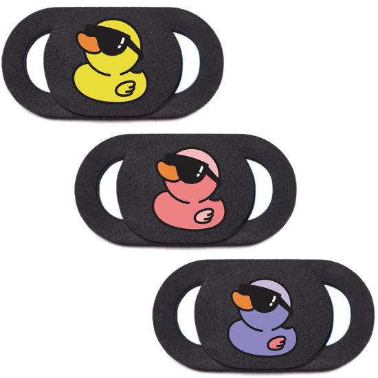 Picture of Veekyvicky Laptop Camera Cover Slide Webcam Cover for Privacy Fits for Mini PC, PC, Surface, Tablet, Desktop Computer, Smart Phone - 3 Packs, Cool Duck