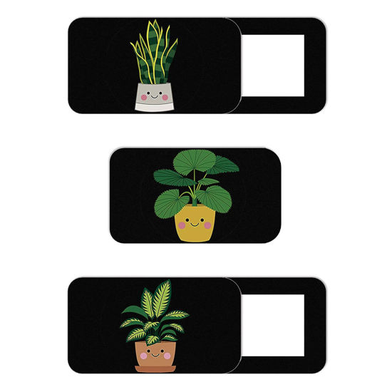 Picture of Webcam Cover 0.032in Thin - Web Camera Cover fits Laptop, Desktop, PC, Macboook Pro, iMac, Mac Mini, Computer, Smartphone,Protect Your Privacy and Security,Strong Adhensive (Super Cute Plant A)