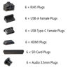 Picture of 36 PCS 6 Types Dust Plugs Covers, Soft Silicone Computer Port Anti-dust Plugs, Dust Covers Stoppers for Computer PC Case Box Laptop Port, RJ45 USB HDMI SD Card Audio Type C Plugs