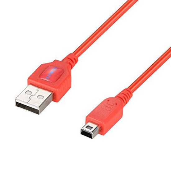 Picture of Exlene Nintendo 3DS USB Power Charge cable Play while charging For Nintendo 3DS, 3DS XL, 2DS, 2DS XL LL, DSi, DSi XL (3m/10ft, red)