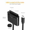 Picture of CableCreation USB C to SATA 22 Pin Adapter with 12V /2A Charging Adapter, HDD/SSD to USB C Converter, Compatible with 2.5? & 3.5 HDD/SSD 1.6FT