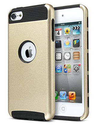 Picture of ULAK iPod Touch 6th Generation case,iPod 6 Cases, Dual Layer Slim Protective Hybrid iPod Touch Case Hard PC Cover for Apple iPod Touch 5 6th Generation (Champagne Gold + Black)