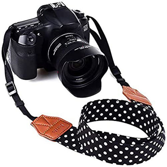 Picture of Eorefo Camera Strap Women Camera Neck Strap Shoulder Belt Strap for Compact Digital Camera, Mirrorless Camera, Small DSLR Camera, Instant Camera.(Black)