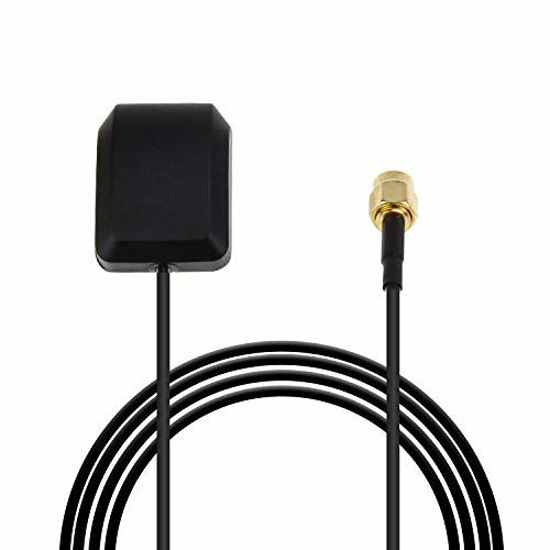 Picture of StickyDeal SMA Male GPS Antenna Vehicle Waterproof Active GPS Navigation Antenna for Car Stereo Head Unit GPS Navigation System Module, 10ft/3m