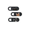 Picture of WIRESTER Set of 3 Camera Cover Slide, Plastic Webcam Privacy Cover for Laptop, MacBook, PC, Computer, Cell Phone and More Accessories - Tuxedo Cat, Bombay Kitten Cat, Orange Tabby Kitten Cat