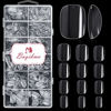 Picture of Buqikma Short Round Nail Tips - 600PCS Square Short False Nails Short Acrylic Clear Tips Half Cover for DIY & Salon