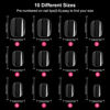 Picture of Buqikma Short Round Nail Tips - 600PCS Square Short False Nails Short Acrylic Clear Tips Half Cover for DIY & Salon