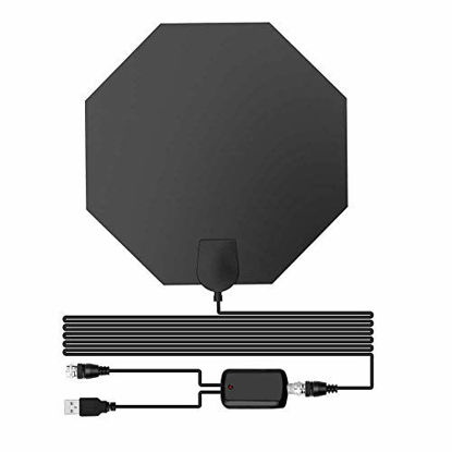 Picture of TV Antenna Up to 60 Miles, Antenna TV Digital HD Indoor for Free 4K 1080P VHF UHF TV Channels, Signal Booster Amplifier for High Reception with 13.5ft Cable