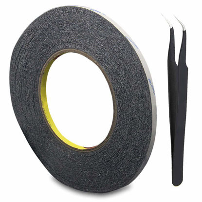 Picture of 3 mm Double Sided Layer Strong Adhesive Tape 50 Meters Long Roll,Including 1 Pair of Tweezers for Smartphone Tablet Touch Screen Digitizer LCD Screen Display Repair(Black)