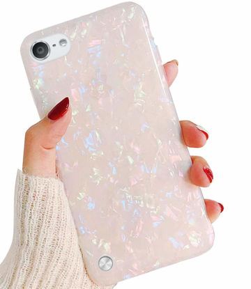 Picture of Jwest for iPod Touch 7th Generation Case, iPod Touch 6th 5th Case, Cute Glitter Thinfoil Pretty Pearly-Lustre Slim Soft Bumper TPU Silicone Shockproof Protective Case Cover for Women iPod Touch 5/6/7