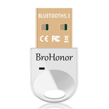 Picture of Bluetooth Adapter for PC, Bluetooth 5.3+EDR USB Dongle, Bluetooth Receiver Transmitter for Wireless Keyboard, Mouse, Speaker, Headset, Support Windows 11/10/8.1, Plug and Play No Driver Required