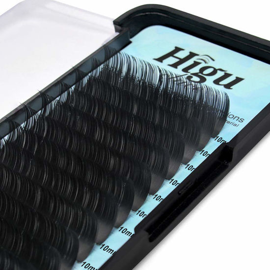 Picture of Classic Lash Extensions 0.15 D Curl 10mm Classic Eyelash Extensions D Curl Lash Extensions Silk Professional Salon Single lashes Higu Eyelash Extensions Supplies(0.15 D 10mm)