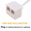 Picture of Uvital RJ11 Male to Dual Female 6P4C Splitter Converter Cable Male to 2 Female Separator Cord RJ11 6P4C Telephone Wall Adaptor for Landline(2 Pack)