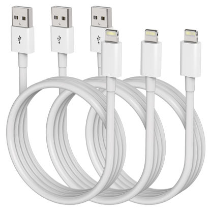 Picture of iPhone Charger 6 Feet Apple MFi Certified, Lightning Cable 6FT Fast Charging Cord Compatible with iPhone 14 13 12 11 Pro Max XR XS X 8 7 Plus 6S / iPad/Airpods (3 Pack)