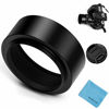 Picture of 72mm Metal Standard Screw-in Standard Lens Hood Sunshade with Centre Pinch Lens Cap for Canon Nikon Sony Pentax Olympus Fuji Sumsung Leica Camera +Cleaning Cloth