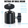 Picture of EXMAX Mini Ball Head 360 Degree Aluminum Alloy Body Rotating Swivel Mini Tripod Ball Head with 3/8" to 1/4" Screw Adapter for DSLR Camera Camcorder Tripods Monopods Light Stand Bracket