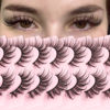 Picture of Wispy Mink Lashes Natural Look Eyelashes Volume Lash Extensions Fluffy False Eyelashes 18mm Long Strip Lashes Cat Eye Eyelashes Fairy Look 7 Pairs Multipack by Geeneiya