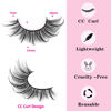 Picture of Wispy Mink Lashes Natural Look Eyelashes Volume Lash Extensions Fluffy False Eyelashes 18mm Long Strip Lashes Cat Eye Eyelashes Fairy Look 7 Pairs Multipack by Geeneiya