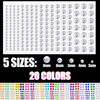 Picture of 3940 Pcs of Rhinestone Stickers 3/4/5/6/8mm with 20 Colors Self Adhesive Face Gems, Stick on Body Crystal Jewels with Quick Dry Makeup Glue for Face Eye Hair Nails Make up and Craft DIY Decorations