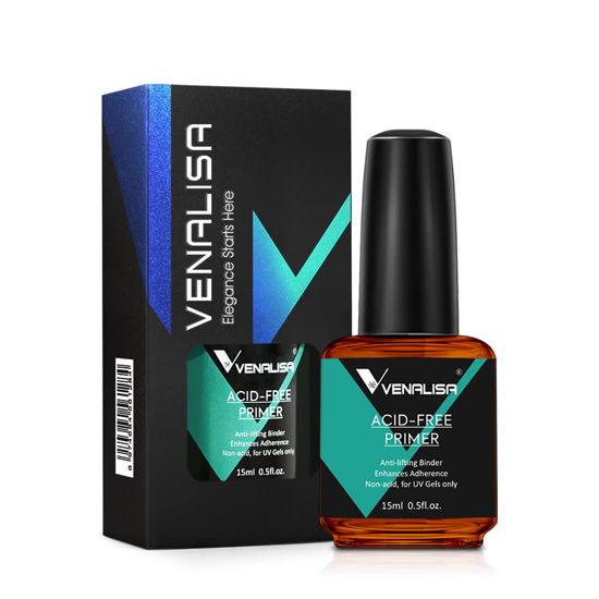 Picture of VENALISA Gel Nail Polish, 15ml Nail Primer Acid-Free Primer for Nail Prep Gel Polish Non Acid Fast Air Dry Nail Art Starter Manicure Salon DIY at Home