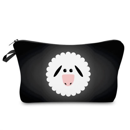 Picture of LOOMILOO Small Toiletry Bags for Women, Adorable Roomy Makeup Pouch Travel Water Resistant Cosmetic Purse Accessories Organizer Girls Gift(Sheep 55424)