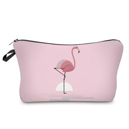 Picture of LOOMILOO Small Makeup Bag Pink Flamingo Cosmetic Bags for Women Cute Women Toiletry Bag (51070)