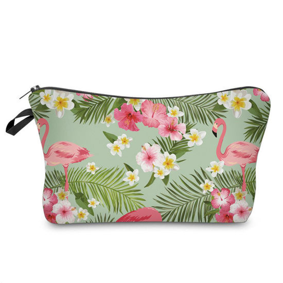 Picture of LOOMILOO Cosmetic Bag for Women, Adorable Roomy Makeup Bags Travel Water Resistant Toiletry Bag Accessories Organizer Cute Gifts (turtle flamingo 51055)