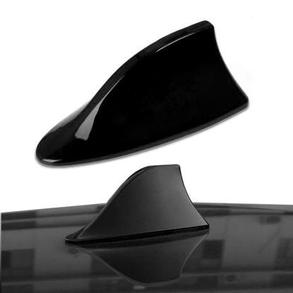 Picture of Shark Fin Antenna Cover for Car, Shark Fin Antenna, Top Roof Aerials AM/FM Radio Signal Base Fit for Car SUV Truck Most Auto Cars Antenna Accessories (Black)