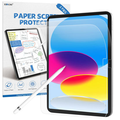 Picture of XIRON 2 PACK Paper Screen Protector for iPad 10th Generation 2022(10.9 Inch), Matte PET Film for iPad 10.9-inch (10th generation), Write and Draw Like on Paper, Anti-Glare Screen Protector