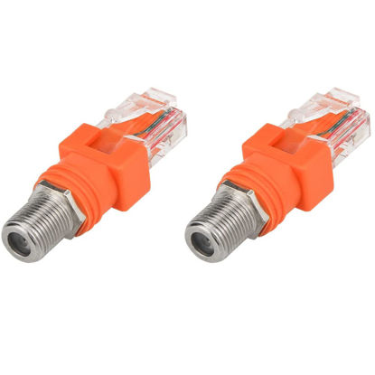 Picture of Coaxial to Ethernet Adapter, 2 Pack Coax RF F Female to RJ45 Male Converter UIInosoo for Line Tester