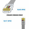 Picture of RJ45 to RJ11 Cable, 2-Pack 6 Feet Phone Jack to Ethernet Adapter RJ11 6P4C Male to RJ45 8P8C Male Connector Plug Cord for Landline Telephone