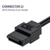 Picture of SATA Power Adapter Cable, SATA Power 15-Pin Male to SATA 6-Pin Slimline Power Adapter Cable UIInosoo for DVD Drive Power Supply, 8 Inch