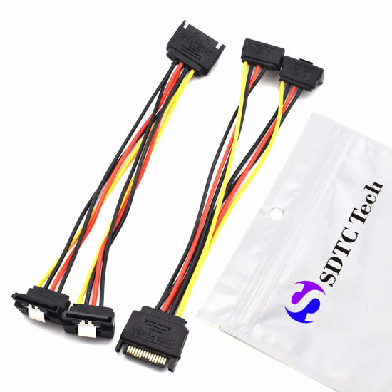 GetUSCart- SDTC Tech 15 Pin SATA Power Splitter Adapter Cable Male to ...