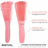 Picture of BESTOOL Detangling Brush for Natural Black Hair Curly Hair Afro 3/4abc Texture, Faster n Easier Detangle Wet or Dry Hair with No Pain (Pink)