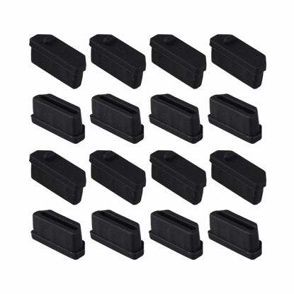 Picture of Futheda 16PCS Universal Silicone HDMI Female Port Interface Plug Anti Dust Cover Cap Protector Compatible with Laptop Computer Tablet Desktop TV Black