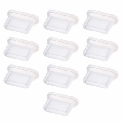 Picture of uxcell 10pcs USB Type C Silicone Protectors Cap Port Cover Anti Dust White