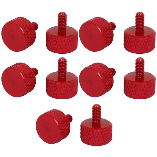 Picture of uxcell Computer PC Graphics Card M3x6mm Knurled Thumb Screws Wine Red 10pcs