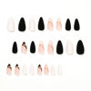 Picture of 24 Pcs Press on Nails Medium, Sunjasmine Almond Fake Nails with Designed, Acrylic False Nails with Nail Glue on Nails for Women (Almond Black Pink Heart)