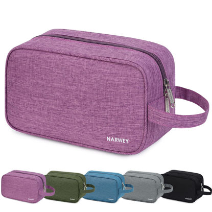 Picture of Narwey Travel Toiletry Bag for Women Traveling Dopp Kit Makeup Bag Organizer for Toiletries Accessories Cosmetics (Purple)