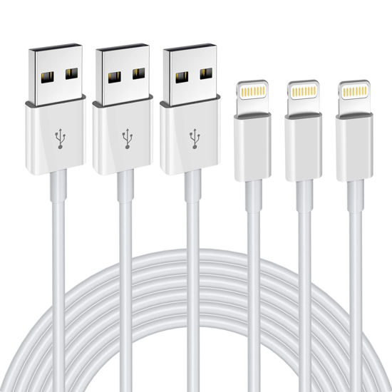 Picture of iPhone Charger 3Pack 6FT MFi Certified Lightning Cable Fast Charging Cords Apple Charger Compatible with iPhone 14 13 12 11 XS XR X Pro Max Mini 8 7 6S 6 Plus 5S SE iPad iPod AirPods