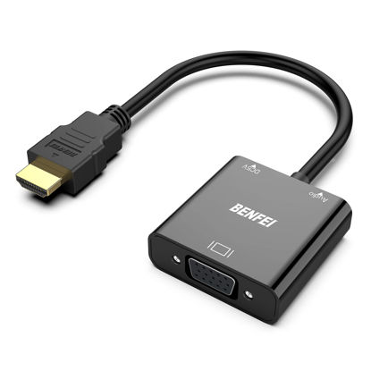 Picture of BENFEI HDMI to VGA,Gold-Plated HDMI to VGA Adapter (Male to Female) With 3.5mm Audio Compatible for Computer, Desktop, Laptop, PC, Monitor, Projector, HDTV, Raspberry Pi, Roku, Xbox, PS4, Mac Mini