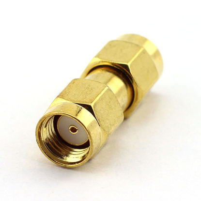 Picture of DGZZI 2-Pack RF Coaxial Reverse Polarity Adapter RP SMA Coax Jack Connector RP SMA Male to RP SMA Male