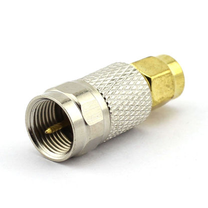 Picture of DGZZI 2-Pack F Male to SMA Male RF Coaxial Adapter F to SMA Coax Jack Connector