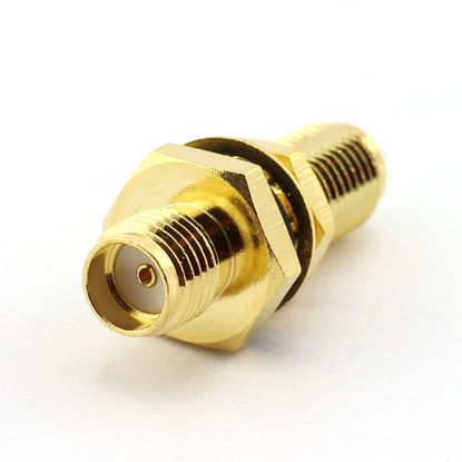 Picture of DGZZI 2-Pack RF Coaxial Adapter with Waterproof Gasket SMA Coax Jack Connector SMA Female to SMA Female