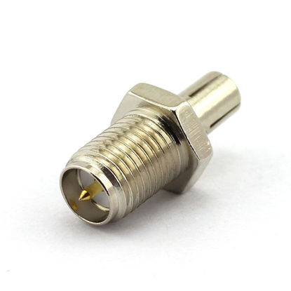 Picture of DGZZI 2-Pack RF Coaxial Adapter SMA to TS9 Coax Jack Connector RP SMA Female to TS9 Silver