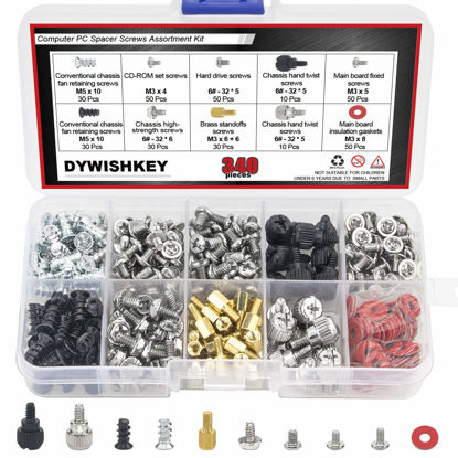 Picture of DYWISHKEY Computer Screws Standoffs Set Assortment Kit, 340 PCS